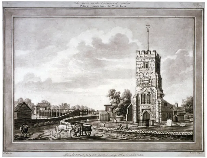 Framed Print : Church of St Mary, Putney, Wandsworth, London, 1783. Artist: Robert Laurie Framed Print : Church of St Mary, Putney, Wandsworth, London, 1783. Artist: Robert Laurie