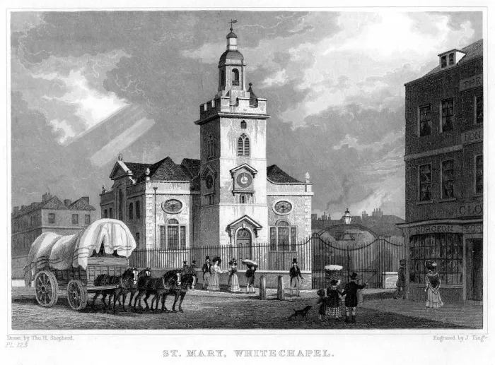 Framed Print : Church of St Mary, Whitechapel, London, 1831. Artist: J Tingle Framed Print : Church of St Mary, Whitechapel, London, 1831. Artist: J Tingle