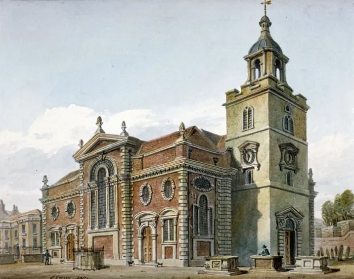 Framed Print : Church of St Mary, Whitechapel, London, 1811. Artist: John Coney Framed Print : Church of St Mary, Whitechapel, London, 1811. Artist: John Coney