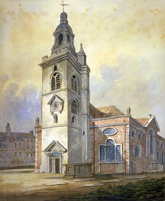 Framed Print : Church of St Mary, Whitechapel, London, c1815. Artist: William Pearson Framed Print : Church of St Mary, Whitechapel, London, c1815. Artist: William Pearson