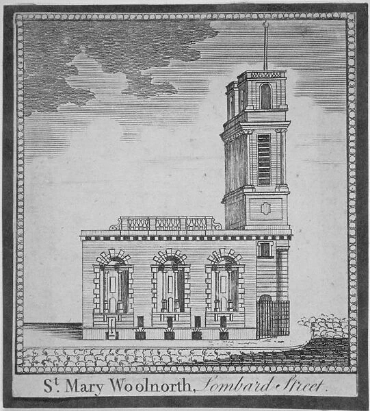 Church of St Mary Woolnoth from the north, City of London, 1770