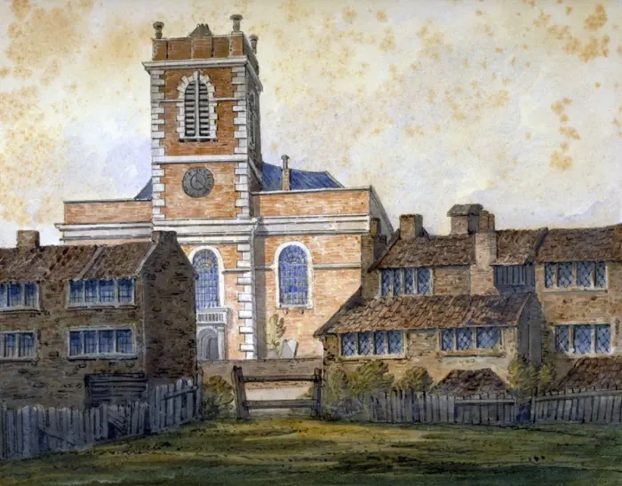 Framed Print : Church of St Matthew, Bethnal Green, London, c1815. Artist: William Pearson Framed Print : Church of St Matthew, Bethnal Green, London, c1815. Artist: William Pearson