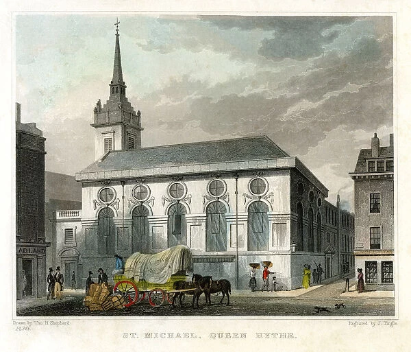 Church of St Michael Queenhithe, City of London, 1831. Artist: J Tingle