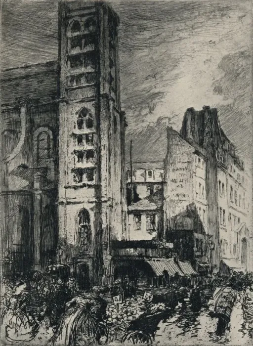 Framed Print : Church of St Nicholas-du-Chardonnet, 1915. Artist: PA Bouroux