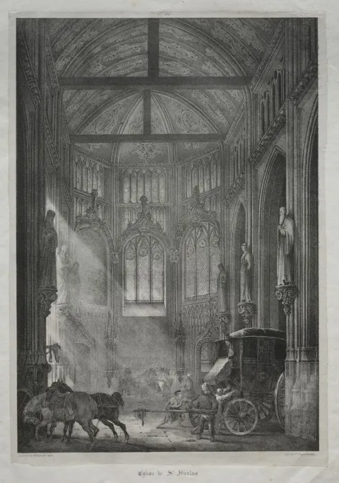 Framed Print : Church of St. Nicholas, Rouen, 1823. Creator: Charles Louis Lesaint (French, 1795-aft 1843) Framed Print : Church of St. Nicholas, Rouen, 1823. Creator: Charles Louis Lesaint (French, 1795-aft 1843)