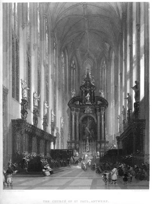 Framed Print : The church of St Paul, Antwerp, 19th century. Artist: E Challis Framed Print : The church of St Paul, Antwerp, 19th century. Artist: E Challis