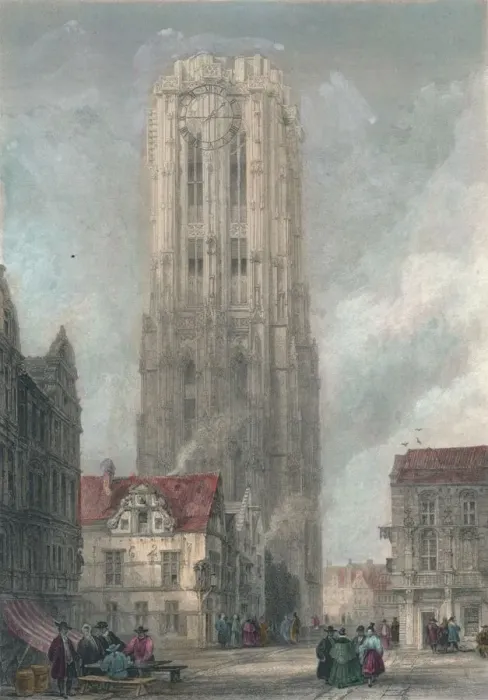 Framed Print : The Church of St. Rembauld, Mechlin, mid-late 19th century. Creator: John Henry Le Keux Framed Print : The Church of St. Rembauld, Mechlin, mid-late 19th century. Creator: John Henry Le Keux