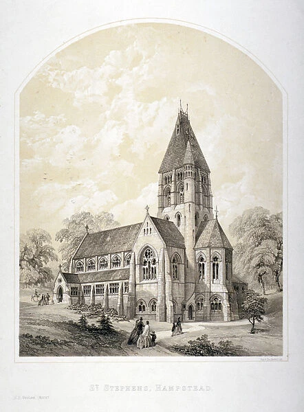 Church of St Stephen, Rosslyn Hill, Hampstead, London, c1870. Artist: Day & Son