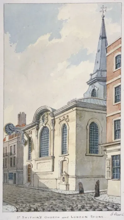 Framed Print : Church of St Swithin London Stone, City of London, 1840. Artist: Frederick Nash Framed Print : Church of St Swithin London Stone, City of London, 1840. Artist: Frederick Nash