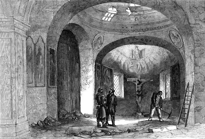 Framed Print : Church of St. Vladimir, in a Russian cemetery, French extreme left, 1856. Creator: Edward Alfred Goodall Framed Print : Church of St. Vladimir, in a Russian cemetery, French extreme left, 1856. Creator: Edward Alfred Goodall