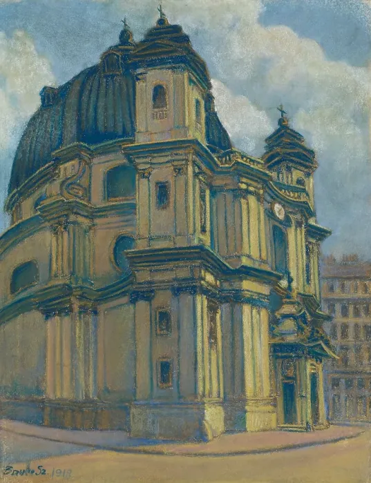 Framed Print : Church in Vienna, 1918. Creator: Konstantin Bauer Framed Print : Church in Vienna, 1918. Creator: Konstantin Bauer