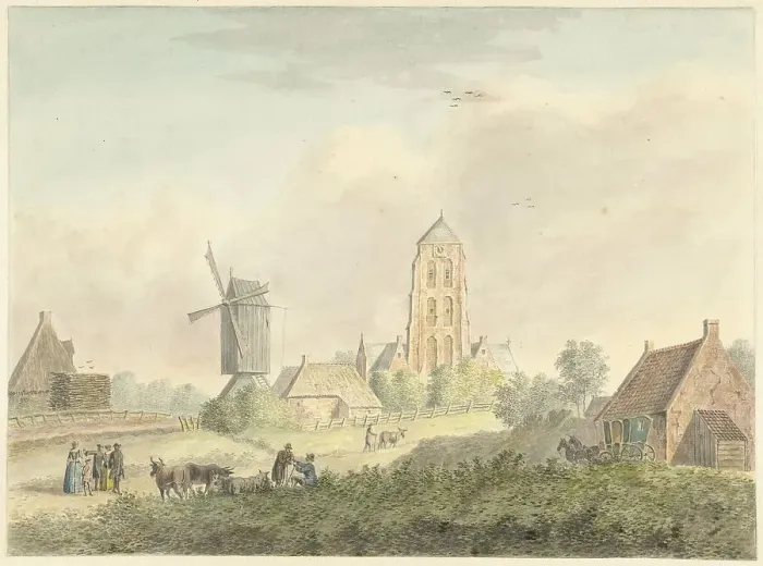 Framed Print : Church of the village of Westkapelle in Zeeland, 1757-1822. Creator: Hermanus Petrus Schouten Framed Print : Church of the village of Westkapelle in Zeeland, 1757-1822. Creator: Hermanus Petrus Schouten