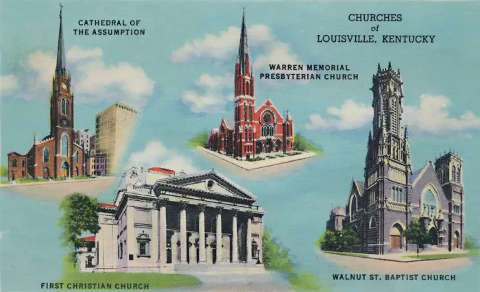 Framed Print : Churches of Louisville, Kentucky, 1942. Artist: Caufield & Shook Framed Print : Churches of Louisville, Kentucky, 1942. Artist: Caufield & Shook