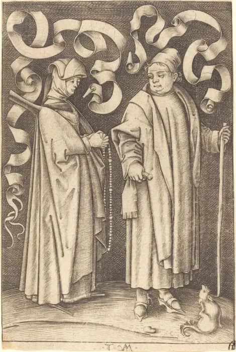 Framed Print : The Churchgoers, c. 1495 / 1503. Creator: Israhel van Meckenem Framed Print : The Churchgoers, c. 1495 / 1503. Creator: Israhel van Meckenem