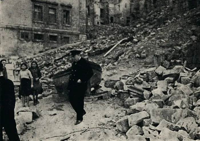 Framed Print : Churchill Visits Battered Malta, 1943, (1945). Creator: Unknown Framed Print : Churchill Visits Battered Malta, 1943, (1945). Creator: Unknown