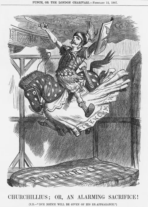 Framed Print : Churchillius; or, an Alarming Sacrifice!, 1887. Artist: Joseph Swain Framed Print : Churchillius; or, an Alarming Sacrifice!, 1887. Artist: Joseph Swain