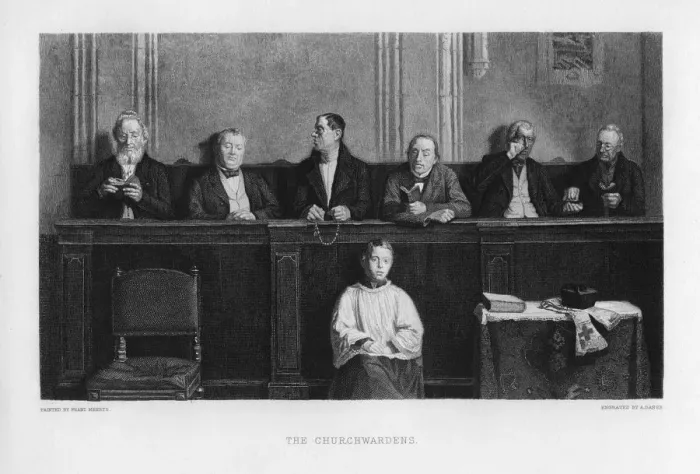 Framed Print : The Churchwardens, c1860(?). Artist: A Danse Framed Print : The Churchwardens, c1860(?). Artist: A Danse