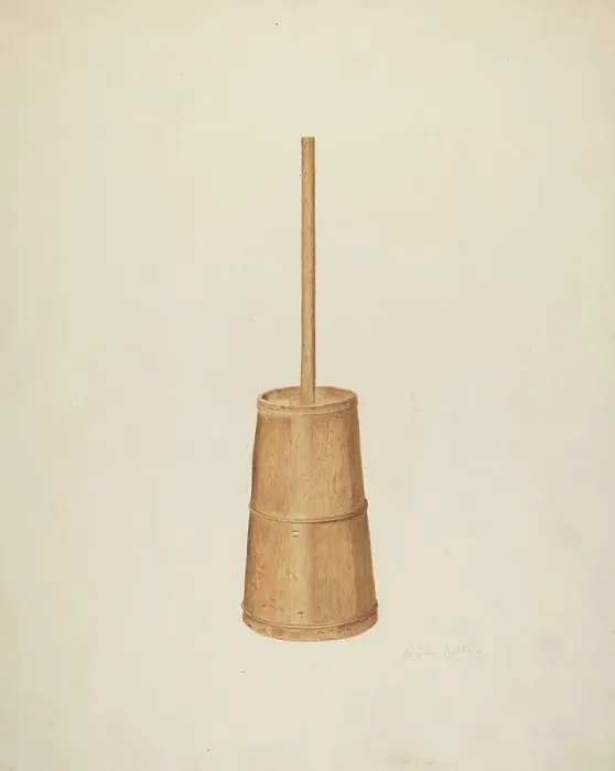 Framed Print : Churn, c. 1941. Creator: Ardella Watkins Framed Print : Churn, c. 1941. Creator: Ardella Watkins