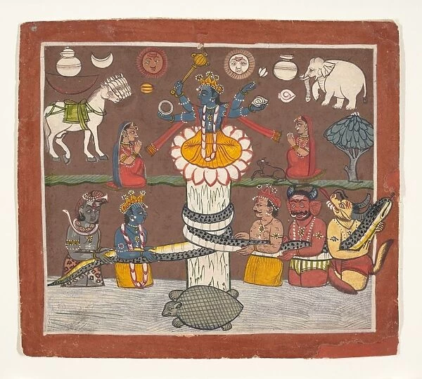 The Churning of the Ocean of Milk, ca. 1780-90. Creator: Unknown