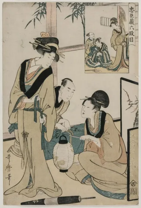 Framed Print : Chushingura: Act VI of The Storehouse of Loyalty, late 1790s. Creator: Kitagawa Utamaro (Japanese Framed Print : Chushingura: Act VI of The Storehouse of Loyalty, late 1790s. Creator: Kitagawa Utamaro (Japanese