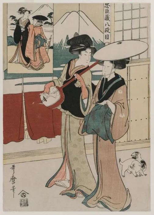 Framed Print : Chushingura: Act VIII of The Storehouse of Loyalty, late 1790s. Creator: Kitagawa Utamaro Framed Print : Chushingura: Act VIII of The Storehouse of Loyalty, late 1790s. Creator: Kitagawa Utamaro