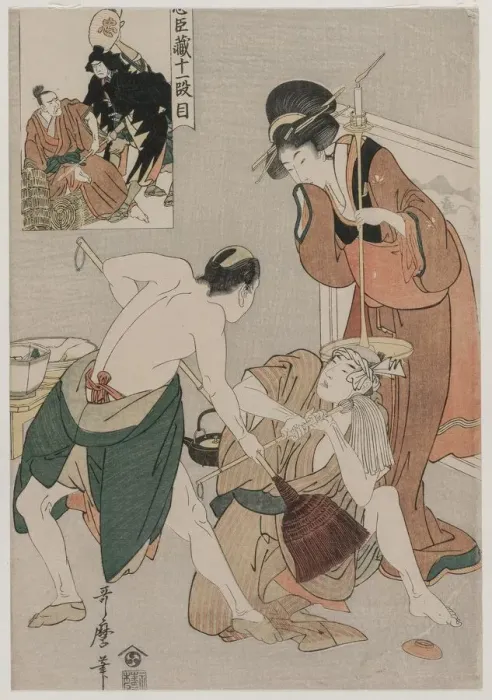Framed Print : Chushingura: Act XI of The Storehouse of Loyalty, late 1790s. Creator: Kitagawa Utamaro (Japanese Framed Print : Chushingura: Act XI of The Storehouse of Loyalty, late 1790s. Creator: Kitagawa Utamaro (Japanese