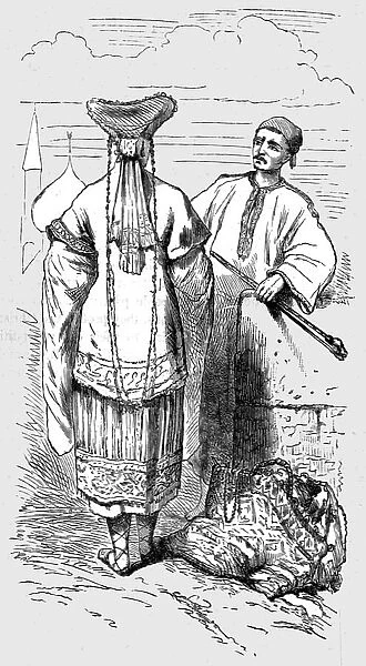 Chuvashes and their costumes; A Journey on the Volga, 1875. Creator: Nicholas Rowe