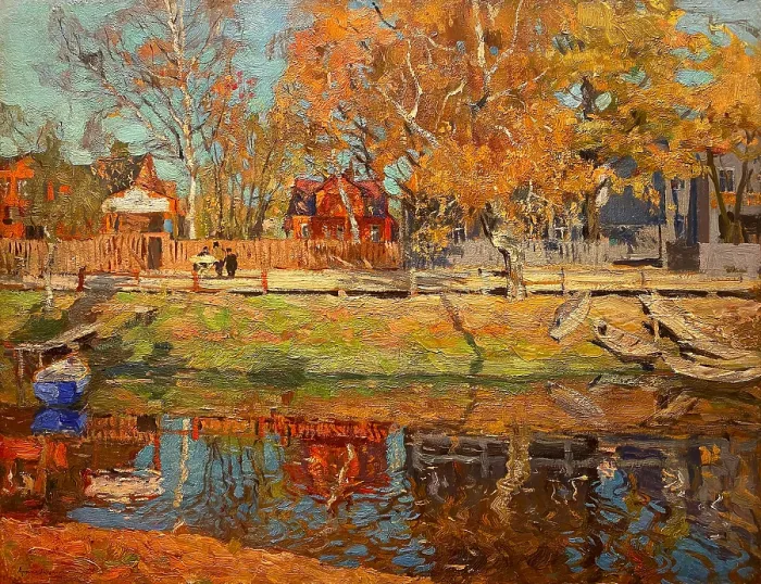 Framed Print : The Chyornaya Rechka (Black River), 1914. Creator: Lakhovsky, Arnold Borisovich (1880-1937)