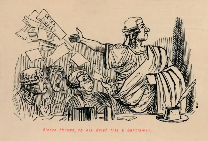 Framed Print : Cicero throws up his Brief, like a Gentleman, 1852. Artist: John Leech Framed Print : Cicero throws up his Brief, like a Gentleman, 1852. Artist: John Leech