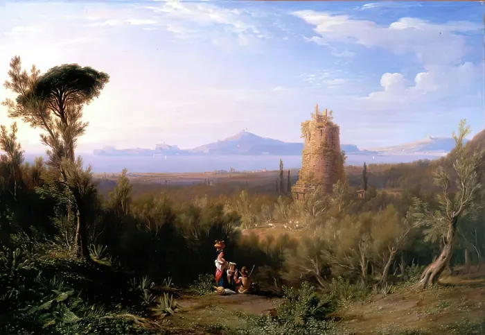 Framed Print : Cicero's Tomb at the Bay of Gaeta, 1837. Creator: James William Giles. Cicero's Tomb at the Bay of Gaeta, 1837. Creator: James William Giles Framed Print : Cicero's Tomb at the Bay of Gaeta, 1837. Creator: James William Giles. Cicero's Tomb at the Bay of Gaeta, 1837. Creator: James William Giles