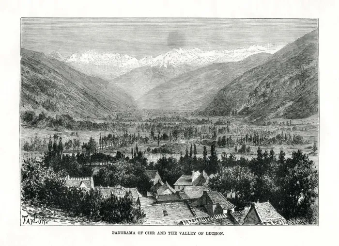 Framed Print : Cier and the valley of Bagneres-de-Luchon, France, c1879. Artist: C Laplante Framed Print : Cier and the valley of Bagneres-de-Luchon, France, c1879. Artist: C Laplante