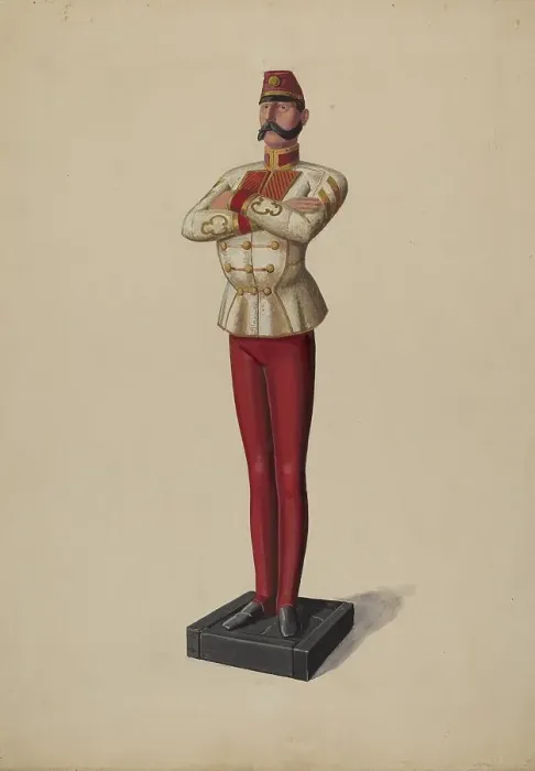 Framed Print : Cigar Store Figure, c. 1936. Creator: Eugene Croe Framed Print : Cigar Store Figure, c. 1936. Creator: Eugene Croe