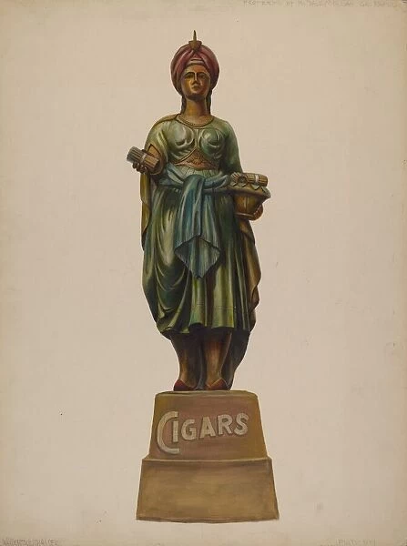 Cigar Store Figure, c. 1937. Creator: Walter Hochstrasser
