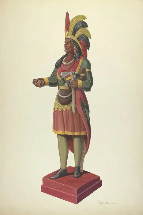 Framed Print : Cigar Store Figure, c. 1937. Creator: Eugene Croe Framed Print : Cigar Store Figure, c. 1937. Creator: Eugene Croe