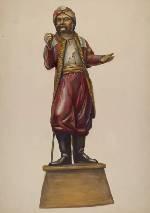Framed Print : Cigar Store Figure, c. 1937. Creator: Walter Hochstrasser Framed Print : Cigar Store Figure, c. 1937. Creator: Walter Hochstrasser