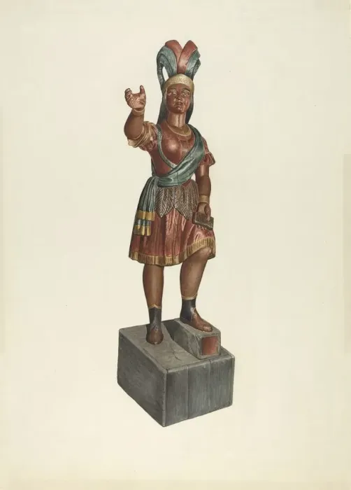 Framed Print : Cigar Store Indian, 1935 / 1942. Creator: John Davis Framed Print : Cigar Store Indian, 1935 / 1942. Creator: John Davis