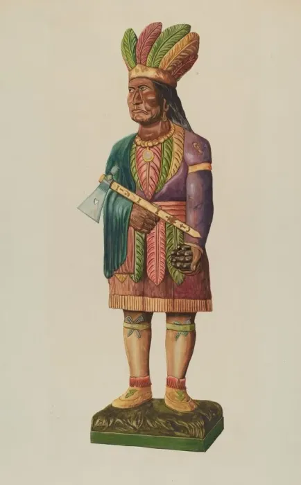 Framed Print : Cigar Store Indian, 1935 / 1942. Creator: Einar Heiberg Framed Print : Cigar Store Indian, 1935 / 1942. Creator: Einar Heiberg