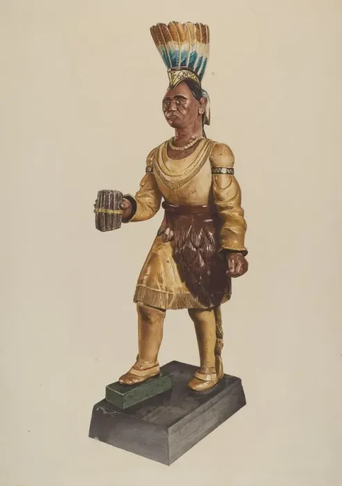 Framed Print : Cigar Store Indian, 1935 / 1942. Creator: Henry Murphy Framed Print : Cigar Store Indian, 1935 / 1942. Creator: Henry Murphy