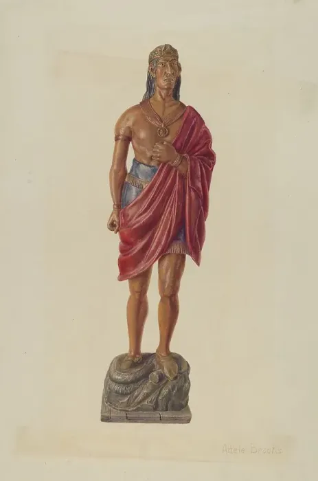 Framed Print : Cigar Store Indian, 1935 / 1942. Creator: Adele Brooks Framed Print : Cigar Store Indian, 1935 / 1942. Creator: Adele Brooks
