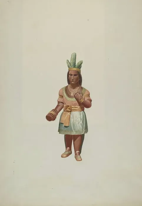 Framed Print : Cigar Store Indian, 1935 / 1942. Creator: Alton K. Skillin Framed Print : Cigar Store Indian, 1935 / 1942. Creator: Alton K. Skillin