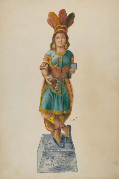 Framed Print : Cigar Store Indian, 1935 / 1942. Creator: Unknown Framed Print : Cigar Store Indian, 1935 / 1942. Creator: Unknown