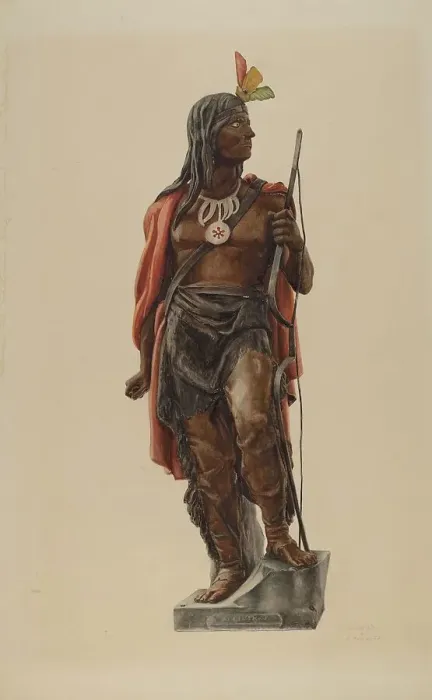 Framed Print : Cigar Store Indian, 1935 / 1942. Creators: Maurice Van Felix, Elizabeth Fairchild Framed Print : Cigar Store Indian, 1935 / 1942. Creators: Maurice Van Felix, Elizabeth Fairchild
