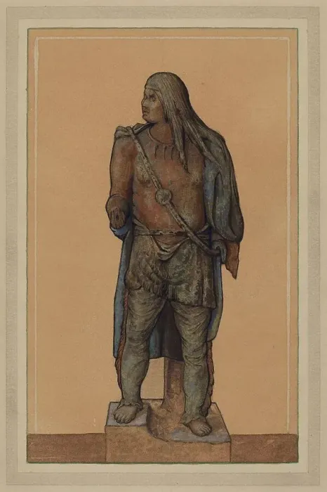 Framed Print : Cigar Store Indian, c. 1936. Creator: Elmer G Anderson Framed Print : Cigar Store Indian, c. 1936. Creator: Elmer G Anderson