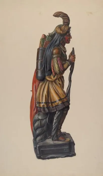 Framed Print : Cigar Store Indian, c. 1936. Creator: Richard F. Smith Framed Print : Cigar Store Indian, c. 1936. Creator: Richard F. Smith