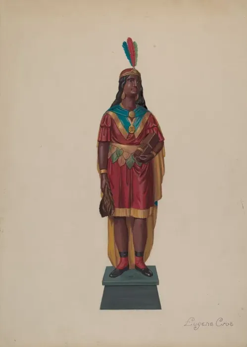 Framed Print : Cigar Store Indian, c. 1937. Creator: Eugene Croe Framed Print : Cigar Store Indian, c. 1937. Creator: Eugene Croe