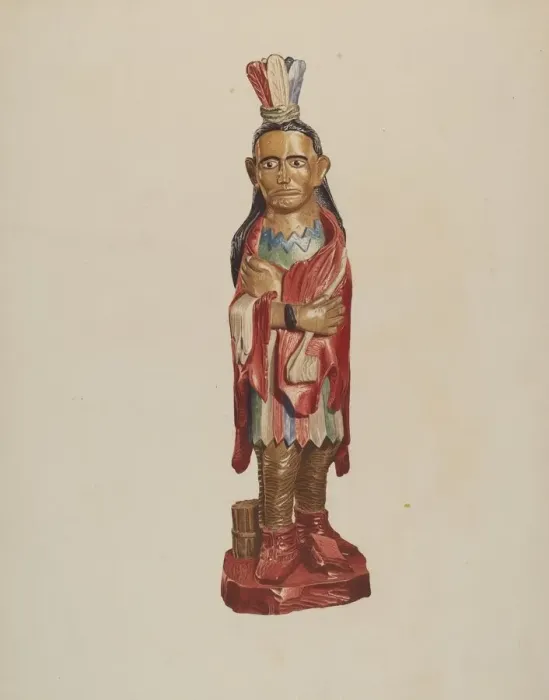 Framed Print : Cigar Store Indian, c. 1946. Creator: Albert Ryder Framed Print : Cigar Store Indian, c. 1946. Creator: Albert Ryder