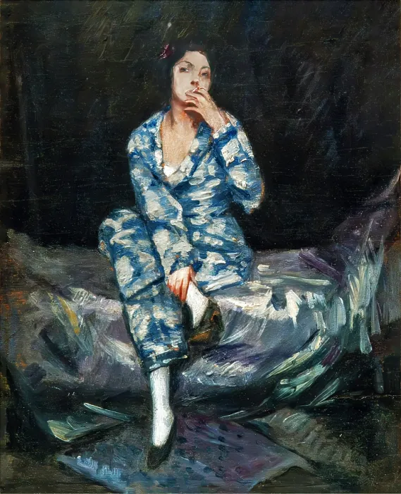 Framed Print : The Cigarette (Seated Woman), 1923. Creator: Selvatico, Lino (1872-1924) Framed Print : The Cigarette (Seated Woman), 1923. Creator: Selvatico, Lino (1872-1924)