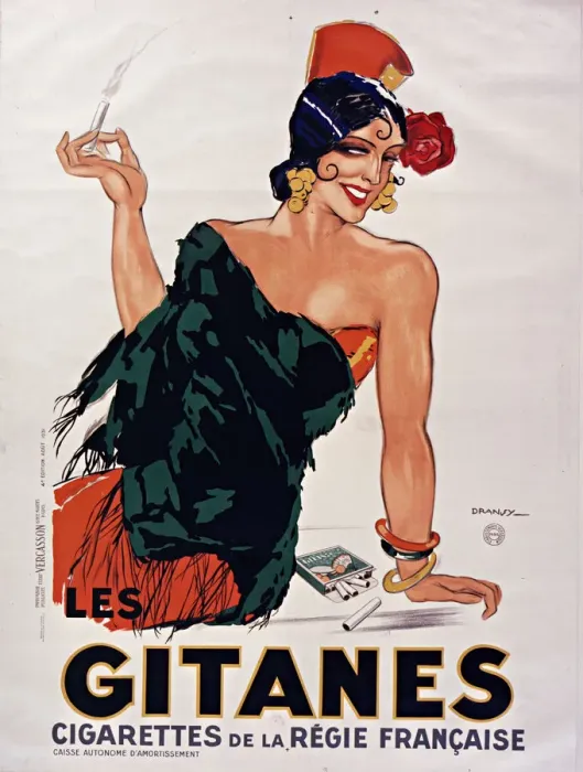 Framed Print : Cigarettes Gitanes, 1931. Creator: Dransy, Jules Isnard (1883-1945) Framed Print : Cigarettes Gitanes, 1931. Creator: Dransy, Jules Isnard (1883-1945)