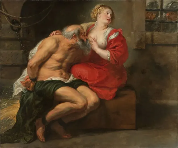 Framed Print : Cimon and Pero, c.1635. Creator: Workshop of Peter Paul Rubens Framed Print : Cimon and Pero, c.1635. Creator: Workshop of Peter Paul Rubens