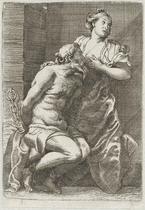 Framed Print : Cimon and Pero, ca. 1630-1700. Creator: Anon Framed Print : Cimon and Pero, ca. 1630-1700. Creator: Anon
